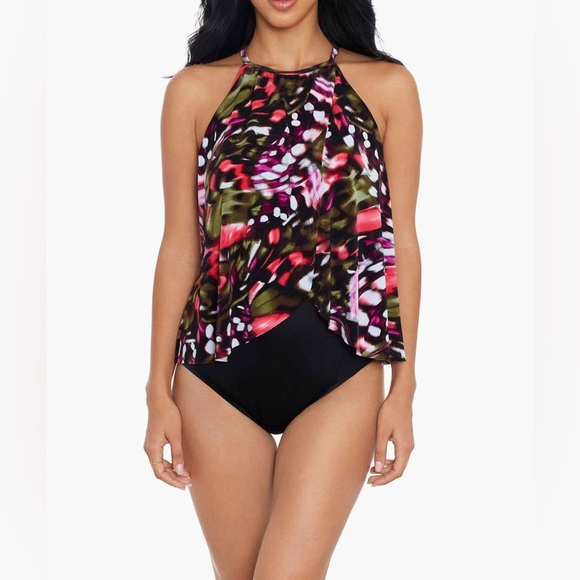 Magicsuit Aubrey Flutter One Piece Swimsuit Black Multi Size 12 - Picture 3 of 4
